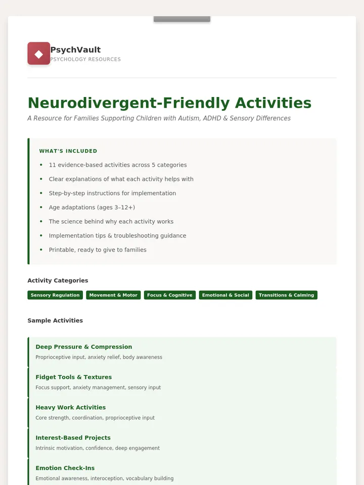 Neurodivergent-Friendly Activities