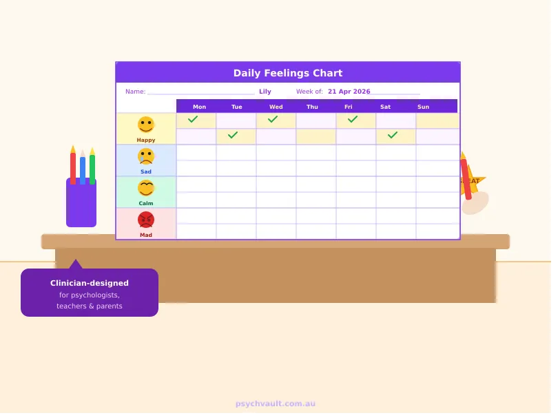 Daily Feelings Chart — Printable Weekly Emotion Tracker for Kids