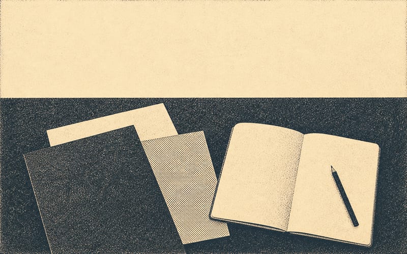 A single abstract figure at a desk surrounded by open documents — representing the three functions of supervision